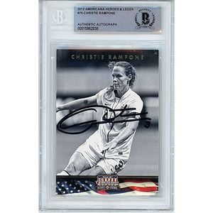 Christie Rampone Autographed 2012 Panini Soccer Card Beckett Authenticated Slab